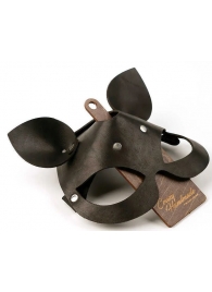 Черная кожаная маска  Кошка  с маленькими ушками - Crazy Handmade - купить с доставкой в Долгопрудном