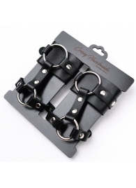 Черные наручники с креплением на кисть руки - Crazy Handmade - купить с доставкой в Долгопрудном