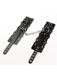 Узорчатые кожаные оковы с регулируемыми ремешками - Crazy Handmade - купить с доставкой в Долгопрудном