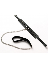 Черный ошейник с шипами и поводком - Crazy Handmade - купить с доставкой в Долгопрудном