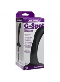 Черная изогнутая насадка Vac-U-Lock G-Spot - 16,5 см. - Doc Johnson - купить с доставкой в Долгопрудном
