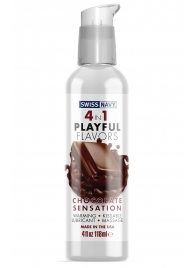 Массажный гель 4-в-1 Chocolate Sensation с ароматом шоколада - 118 мл. - Swiss navy - купить с доставкой в Долгопрудном