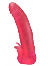 Розовая насадка для страпона с клиторальными лепестками - 18,5 см. - LOVETOY (А-Полимер) - купить с доставкой в Долгопрудном