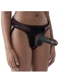 Женский темнокожий страпон Easy Strapon Set 7 Inch - 18 см. - Lovetoy - купить с доставкой в Долгопрудном