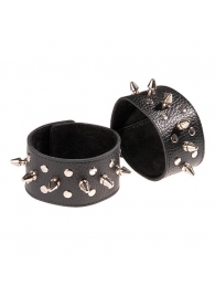 Чёрные напульсники с шипами и заклепками - Sitabella - купить с доставкой в Долгопрудном