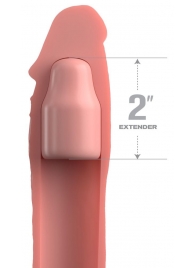Телесная насадка-удлинитель 2 Inch Silicone X-tension with Strap - 20,3 см. - Pipedream - в Долгопрудном купить с доставкой