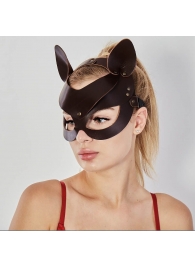 Коричневая кожаная маска  Кошечка - Sitabella - купить с доставкой в Долгопрудном