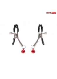 Серебристые зажимы на соски с шариками - Notabu - купить с доставкой в Долгопрудном