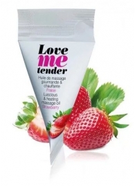 Съедобное согревающее массажное масло Love Me Tender Strawberry с ароматом клубники - 10 мл. - Love to Love - купить с доставкой в Долгопрудном