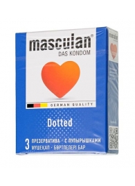 Презервативы с пупырышками Masculan Dotted - 3 шт. - Masculan - купить с доставкой в Долгопрудном