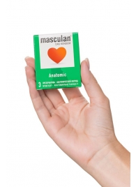 Презервативы анатомической формы Masculan Anatomic - 3 шт. - Masculan - купить с доставкой в Долгопрудном