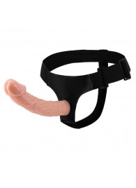 Гладкий фаллоимитатор с крупной головкой на ремешках - 19,7 см. - Baile - купить с доставкой в Долгопрудном