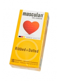 Презервативы с колечками и пупырышками Masculan Ribbed+Dotted - 10 шт. - Masculan - купить с доставкой в Долгопрудном