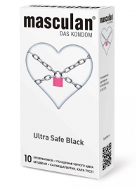 Ультрапрочные презервативы Masculan Ultra Safe Black - 10 шт. - Masculan - купить с доставкой в Долгопрудном