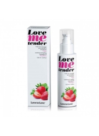 Съедобное согревающее массажное масло Love Me Tender Strawberry с ароматом клубники - 100 мл. - Love to Love - купить с доставкой в Долгопрудном