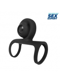 Черная вибронасадка на пенис Sex Expert - Sex Expert - в Долгопрудном купить с доставкой