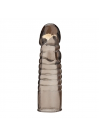 Дымчатая насадка-удлинитель Ribbed Realistic Penis Enhancing Sleeve Extension - 15,2 см. - BlueLine - в Долгопрудном купить с доставкой
