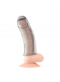 Текстурированная насадка на пенис Clear Textured Penis Enhancing Sleeve Extension - 16,5 см. - BlueLine - в Долгопрудном купить с доставкой