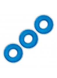 Комплект из трех голубых колец для эрекции 3-Pack Ultra-Stim Stretch Cock Rings - BlueLine - в Долгопрудном купить с доставкой