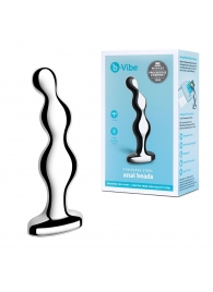Стальной анальный фаллоимитатор для простаты Stainless Steel Anal Beads - 13 см. - b-Vibe - в Долгопрудном купить с доставкой