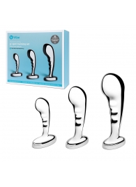 Набор из 3 стальных стимуляторов простаты Stainless Steel P-spot Training Set - b-Vibe - в Долгопрудном купить с доставкой