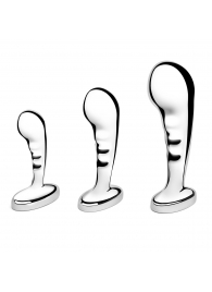 Набор из 3 стальных стимуляторов простаты Stainless Steel P-spot Training Set - b-Vibe - в Долгопрудном купить с доставкой