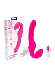 Розовый безремневой страпон на радиоуправлении Strapless Together - 22 см. - Together Toy - купить с доставкой в Долгопрудном