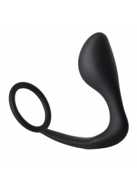 Черное эрекционное кольцо с анальной пробкой Anal Plug With Cockring - Dream Toys - в Долгопрудном купить с доставкой