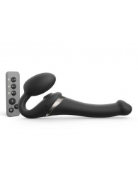 Черный безремневой страпон Multi Orgasm Size S с клиторальной стимуляцией - Strap-on-me - купить с доставкой в Долгопрудном
