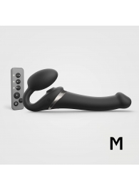 Черный безремневой страпон Multi Orgasm Size M с клиторальной стимуляцией - Strap-on-me - купить с доставкой в Долгопрудном