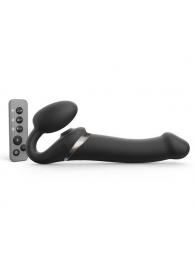 Черный безремневой страпон Multi Orgasm Size L с клиторальной стимуляцией - Strap-on-me - купить с доставкой в Долгопрудном
