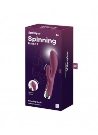 Малиновый вибратор-кролик Spinning Rabbit 1 с ротацией - 20 см. - Satisfyer