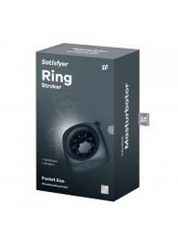 Черный мужской вибромассажер Ring Stroker - Satisfyer - в Долгопрудном купить с доставкой