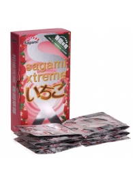 Презервативы Sagami Xtreme Strawberry c ароматом клубники - 10 шт. - Sagami - купить с доставкой в Долгопрудном