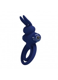 Синее эрекционное кольцо с вибростимуляцией клитора Powerful Ring - Baile - в Долгопрудном купить с доставкой