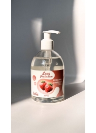Лубрикант на водной снове Love Protection Strawberry с ароматом клубники - 300 мл. - Lola Games - купить с доставкой в Долгопрудном