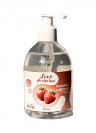 Лубрикант на водной снове Love Protection Strawberry с ароматом клубники - 300 мл. - Lola Games - купить с доставкой в Долгопрудном