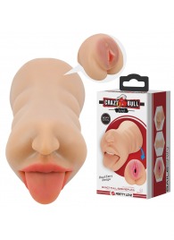 Телесный двусторонний мастурбатор Sarah - ротик и вагина - Baile - в Долгопрудном купить с доставкой