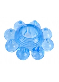 Голубая гелевая насадка-цветок - Toyfa Basic - в Долгопрудном купить с доставкой