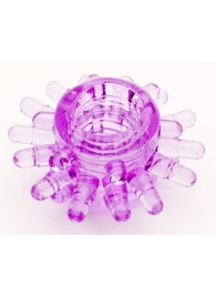 Фиолетовое гелевое эрекционное кольцо с шипиками - Toyfa Basic - в Долгопрудном купить с доставкой