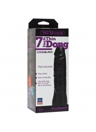 Насадка-фаллоимитатор для страпон-систем Vac-U-Lock CodeBlack 7 Inch Thin Dong - 18,3 см. - Doc Johnson - купить с доставкой в Долгопрудном
