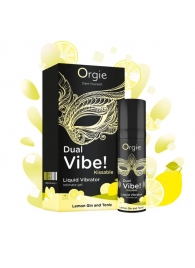 Съедобный жидкий вибратор Dual Vibe! со вкусом лимонного джина с тоником - 15 мл. - ORGIE - купить с доставкой в Долгопрудном