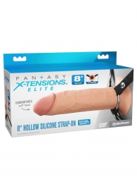 Полый страпон на ремнях 8’’ Hollow Silicone Strap-on - Pipedream - купить с доставкой в Долгопрудном