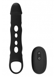 Черная насадка-удлинитель Vibrating Extender With Remote с вибрацией - Dream Toys - в Долгопрудном купить с доставкой