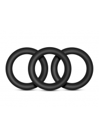 Набор из 3 черных эрекционных колец Black Small Penis Rings - Blush Novelties - в Долгопрудном купить с доставкой