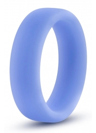 Голубое люминесцентное кольцо Silicone Glo Cock Ring - Blush Novelties - в Долгопрудном купить с доставкой