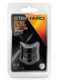 Черное эрекционное кольцо на мошонку Beef Ball Stretcher Snug X Long - Blush Novelties - в Долгопрудном купить с доставкой