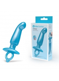 Голубая анальная пробка для массажа простаты Hither Silicone Prostate Plug - 14,3 см. - b-Vibe - в Долгопрудном купить с доставкой