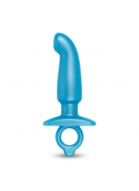 Голубая анальная пробка для массажа простаты Hither Silicone Prostate Plug - 14,3 см. - b-Vibe - в Долгопрудном купить с доставкой