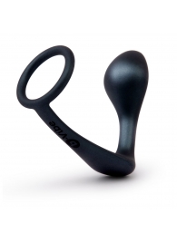Черное эрекционное кольцо со стимулятором простаты Ringer Cock Ring   Plug - b-Vibe - в Долгопрудном купить с доставкой